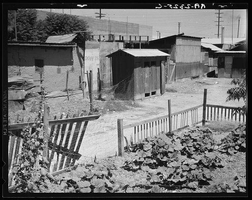 A street in Brawley, Imperial Valley. Homes of Mexican field laborers. California