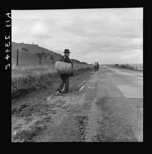"The trek of bums, tramps, single transients and undesirable indigents out of Los Angeles County because of police activity." California