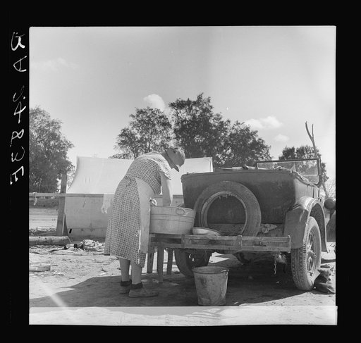 "Blue Monday" in a California migratory camp