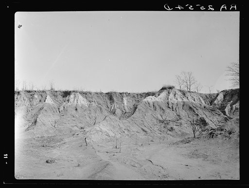 Erosion gully on Coalins Forest and Game Reservation between Tennessee and Cumberland Rivers in Kentucky