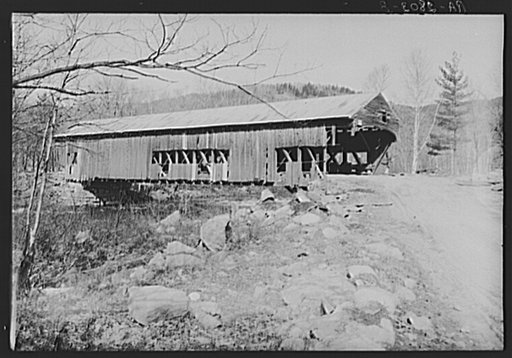 Old wooden bridge on the Passaconway Road near Bartlett, New Hampshire