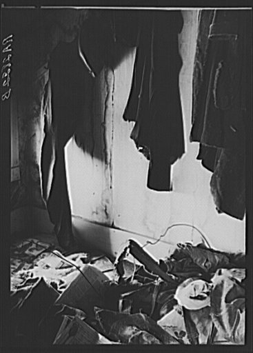 Closet in farmhouse of people to be resettled. Albany County, New York
