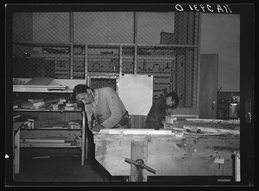 At work in the Indian Service School. Taos, New Mexico