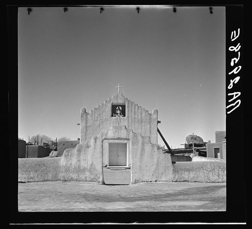 Old Spanish mission church. Taos Pueblo, New Mexico