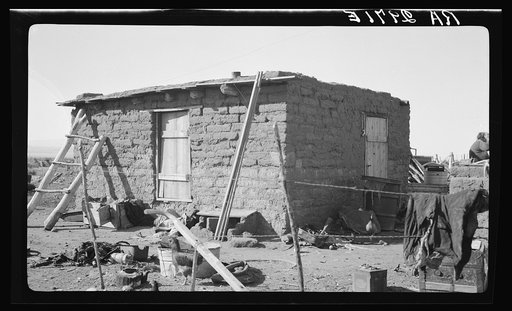 One type of house that was on the land use project before development work started. Las Cruces, New Mexico