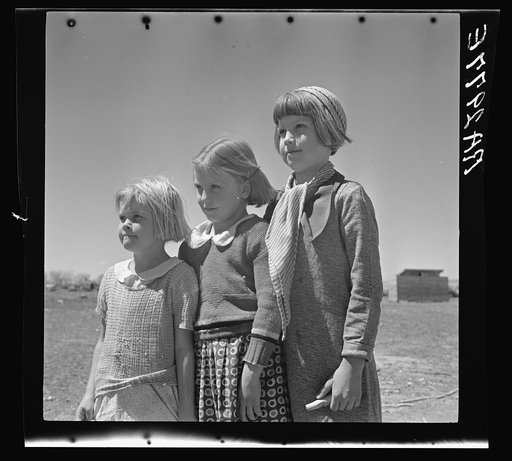 Daughters of resettled farmers. Bosque Farms, New Mexico