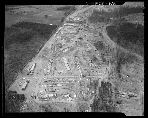 Aerial view of Greenbelt, Maryland, taken from Goodyear blimp