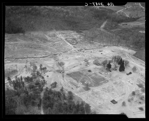 Aerial view of Greenbelt, Maryland, taken from Goodyear blimp