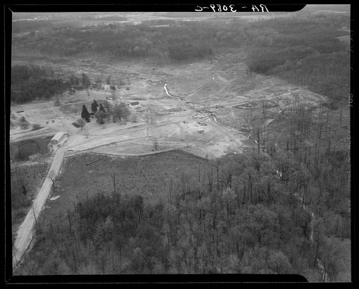 Aerial view of Greenbelt, Maryland, taken from Goodyear blimp