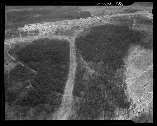 Aerial view of Greenbelt, Maryland, taken from Goodyear blimp