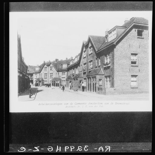Amsterdam, Netherlands. Workers' homes owned by the city. By J.E. Van der Pek. On the Bremstraat