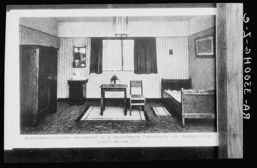Amsterdam, Netherlands. Model room for a worker's house at the Amsterdam exhibition of home interior decoration at the Stedelijk Museum