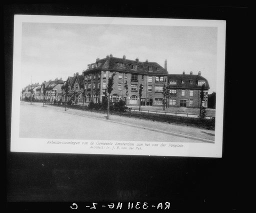 Amsterdam, Netherlands. Workers' houses owned by the city, on the Pekplein. Architect: J.E. Vander Pek