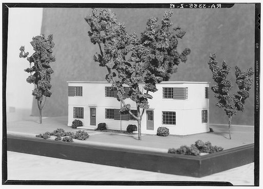 Model of duplex house. Greenbelt project, Maryland