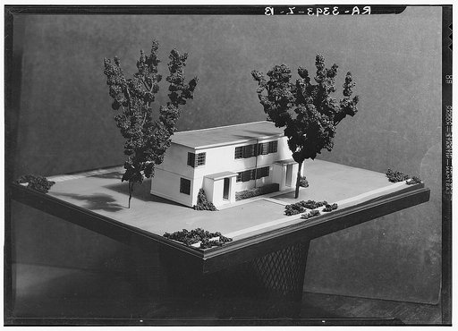 Model of duplex house proposed for Greenbelt project, Maryland