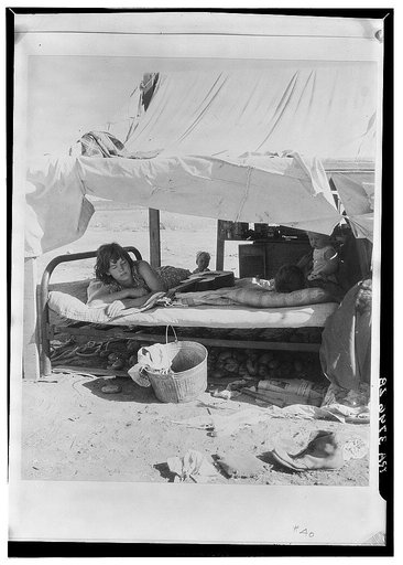 Oklahoma potato picker's family encamped on the flats near Shafter, California