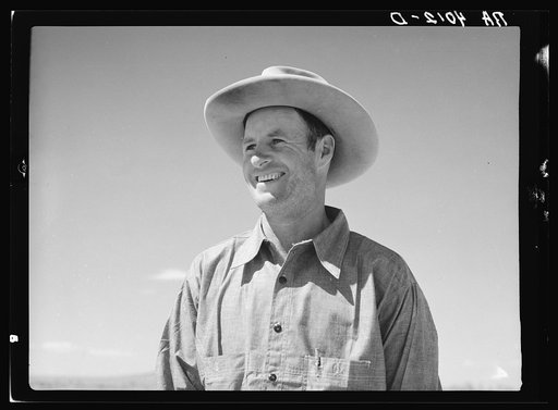 Resettled farmer. Bosque Farms, New Mexico