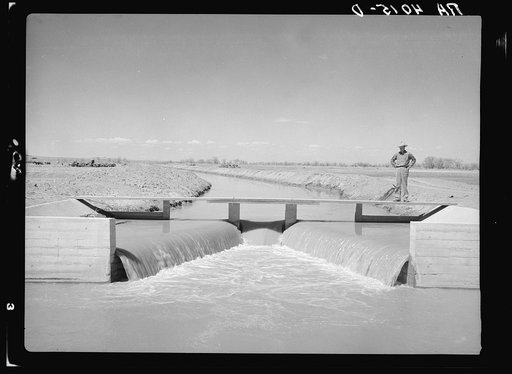 Main irrigation canal. Bosque Farms, New Mexico