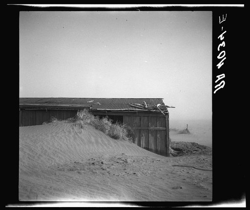 Sand dunes on farm in Cimarron County, Oklahoma