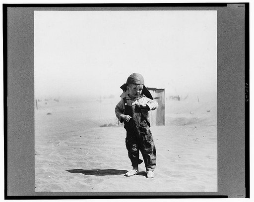 Son of farmer in dust bowl area. Cimarron County, Oklahoma