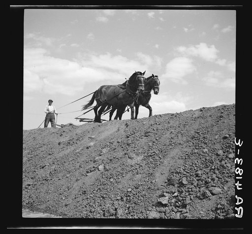 Building gully erosion control dam. Franklin County, Kansas