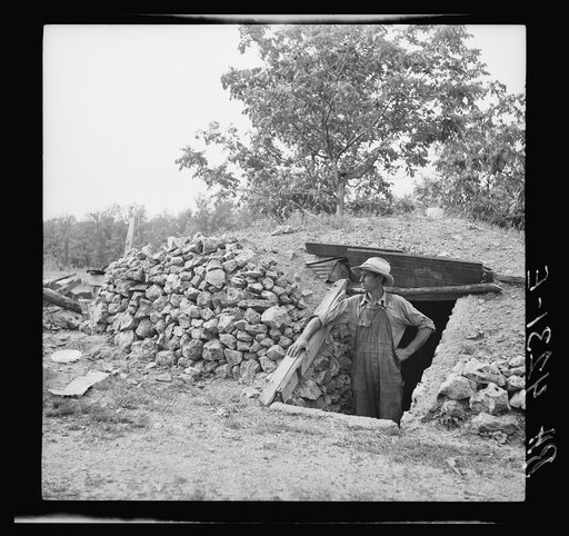 Dugout for food storage built by rehabilitation client. Cherokee County, Kansas