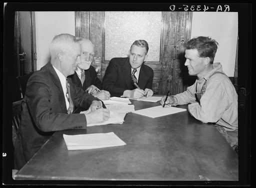 Debtor and creditor sign adjust agreements. Alliance, Nebraska