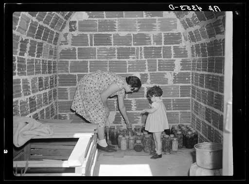 Interior of storage cave. Falls City Farmsteads, Nebraska