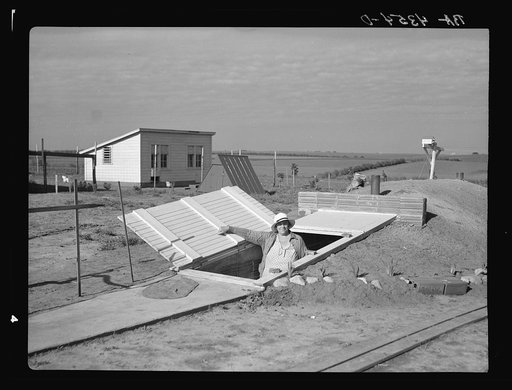 Exterior of storage cave. Falls City Farmsteads, Nebraska