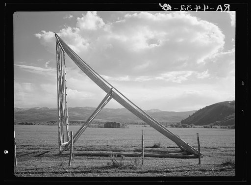 Wild hay stacker. Teton County, Wyoming