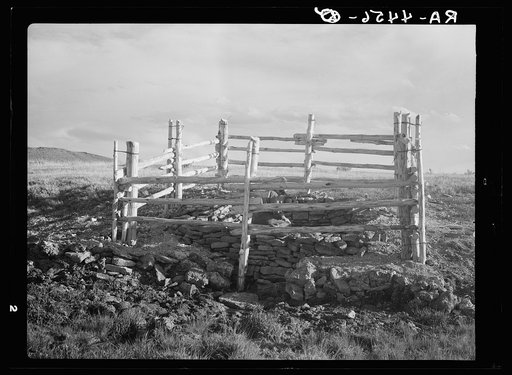 Natural spring cleaned and fenced on land use project. Converse County, Wyoming