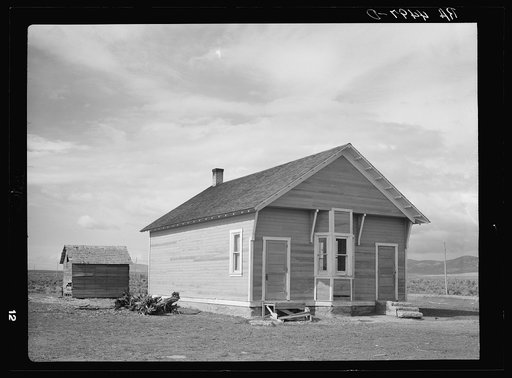 An isolated schoolhouse to be abandoned on Resettlement Administration project. Oneida County, Idaho