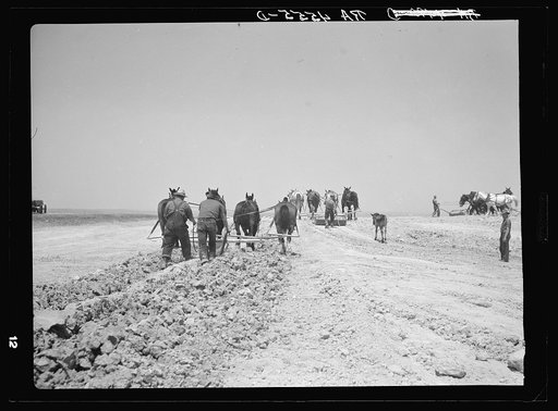 Construction on a stock water dam. Dawes County, Nebraska