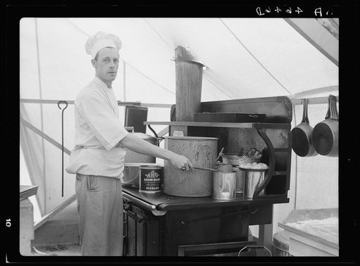 Cook in Resettlement Administration workcamp. Oneida County, Idaho