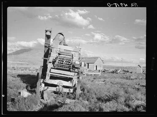 An abandoned farm in the central Oregon development area. Jefferson County, Oregon