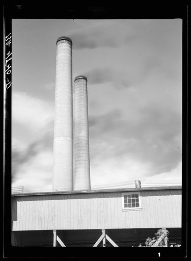 Smokestacks of the Longview sawmills. Washington