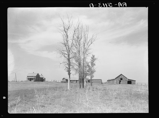 Typical farm in drought area near Saint Anthony, North Dakota