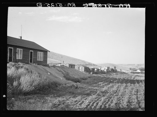 Group of miners' shacks near Burlington, North Dakota