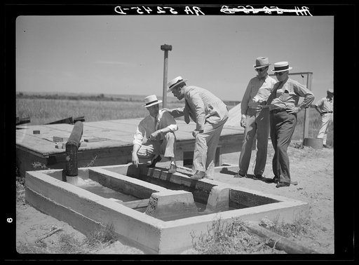 A little water for a thirsty land. Drought committee inspects artesian well irrigation project. Baca County, Colorado