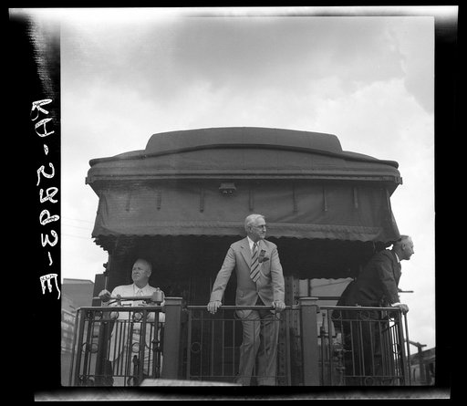 Dr. Gray awaits President Roosevelt's arrival. Bismarck, North Dakota