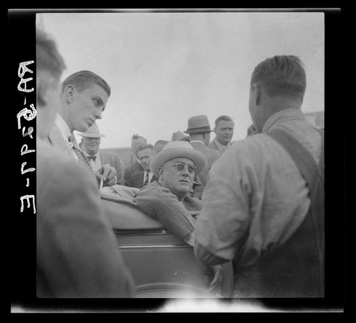 President Roosevelt with rehabilitation client. Bismarck, North Dakota