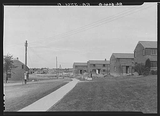 Houses under construction at Greenbelt, Maryland