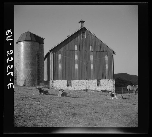 Barn with painted windows near Hagerstown, Maryland