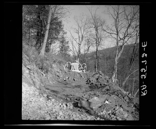 Bulldozer used in road construction. Garrett County, Maryland