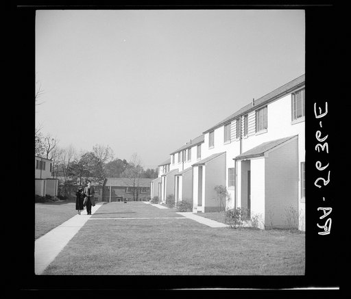 Completed houses, Greenbelt, Maryland. A model community planned by the Suburban Resettlement Division of the United States Resettlement Administration