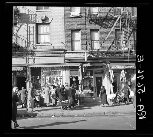 Scene along Bathgate Avenue in the Bronx, a section from which many of the New Jersey homesteaders have come, New York