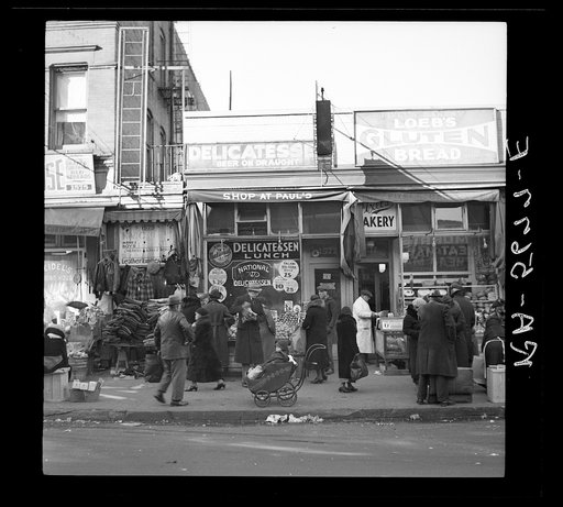 Scene along Bathgate Avenue in the Bronx, a section from which many of the New Jersey homesteaders have come, New York