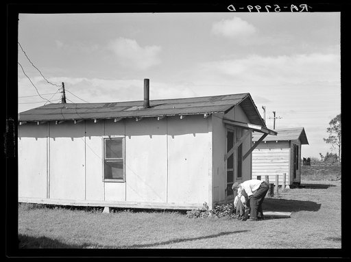 A tourist camp used by migrant citrus workers. Some migrants cannot afford to rent such houses, and live in tents or crude homemade trailers. Winterhaven, Florida