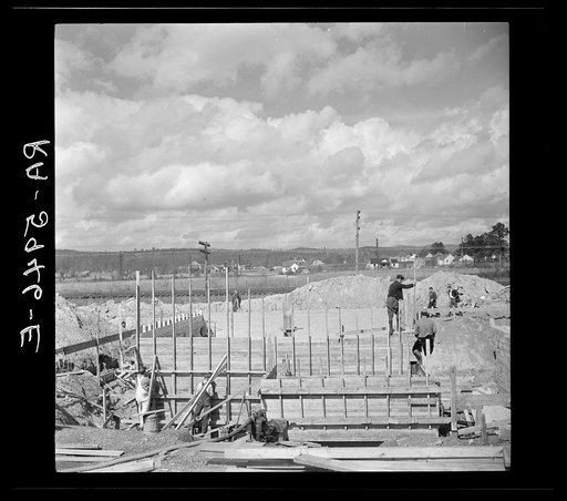 Construction of the sewage disposal plant. Slagheap Village, Alabama