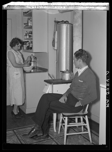 Mr. and Mrs. Andey Smith in the kitchen of their new home. Greenwood, Alabama